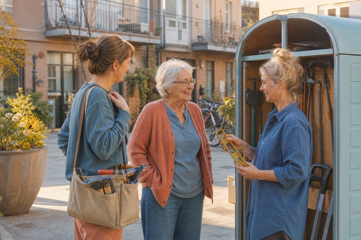 Neighbours talking beside a Fix Station